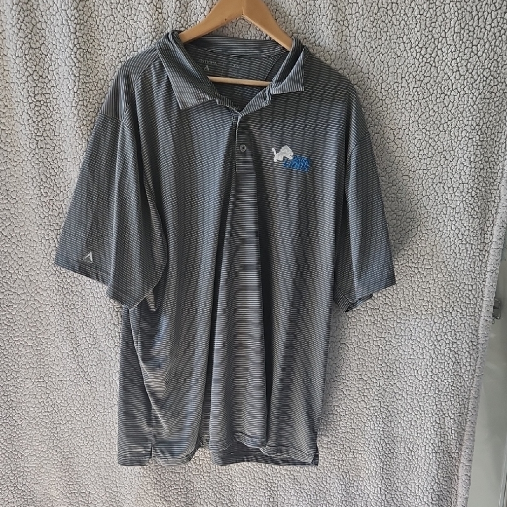 Antigua Black and Gray Polo Collar  Shirt Size XXL